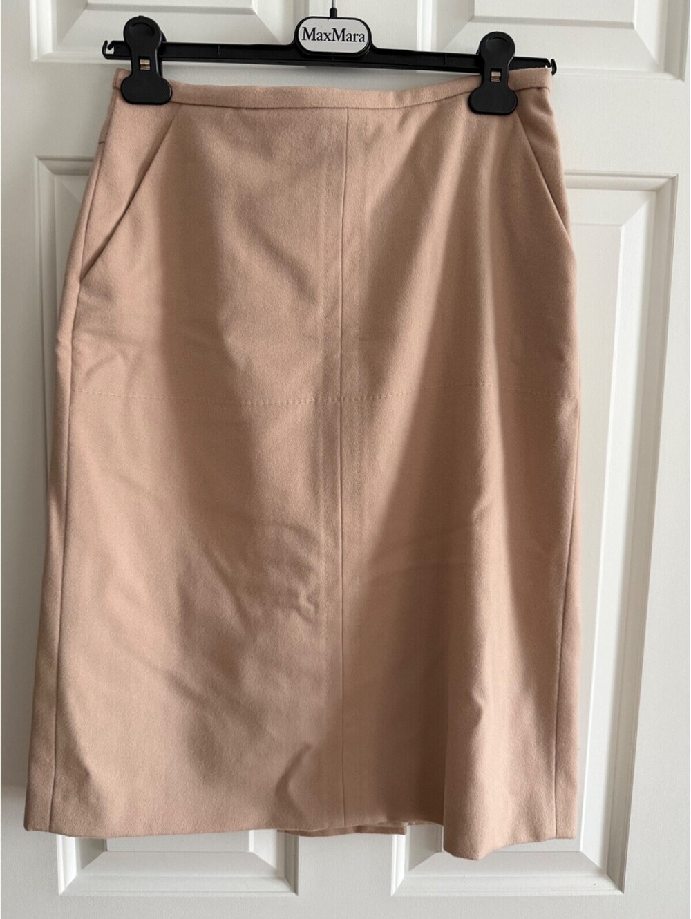 NWOT Max Mara Light Peach 100% Virgin Wool Skirt Italy Size 6 IT 40
